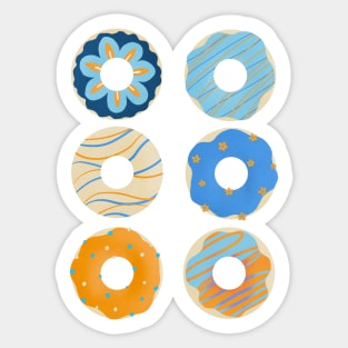 Orange and blue donuts Sticker